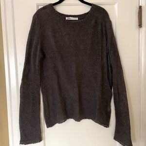 Zara Wool Blend Open Knit Sweater Size XL